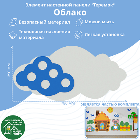 Элемент настенной панели "Облако", мягкий полимер