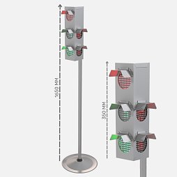 Светофор "Учебный" 2 в 1 блочного типа, без пульта, мобильный