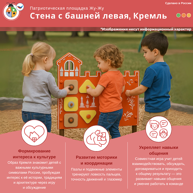 Элемент патриотической площадки "Жу-Жу"  - Стена с башней левая, Кремль