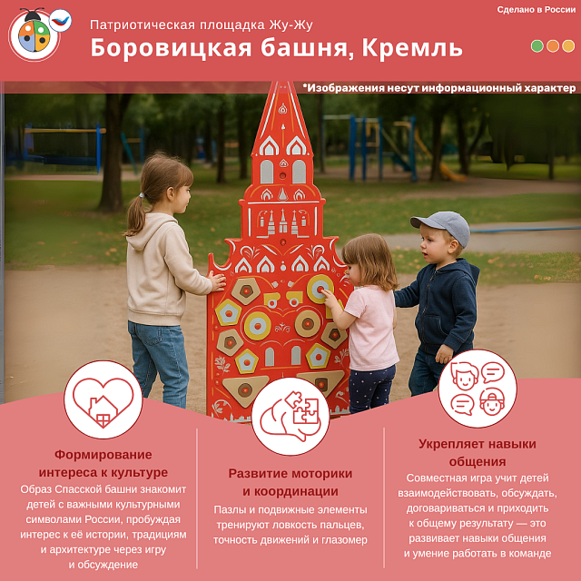 Элемент патриотической площадки "Жу-Жу" - Боровицкая башня, Кремль
