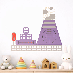 Элемент настенной панели "Котельная-градирня и шлагбаум" инженерно-логический, МДФ акционная