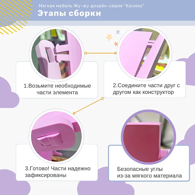 Комплект мягкой сборной мебели Жу-Жу для класса нерегулируемый, дизайн серия «Космос»