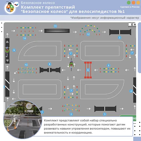 Комплект препятствий "Безопасное колесо" для велосипедистов №1 