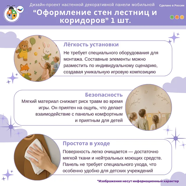 Дизайн-проект настенной декоративной панели "Оформление стен лестниц и коридоров" 1 шт.