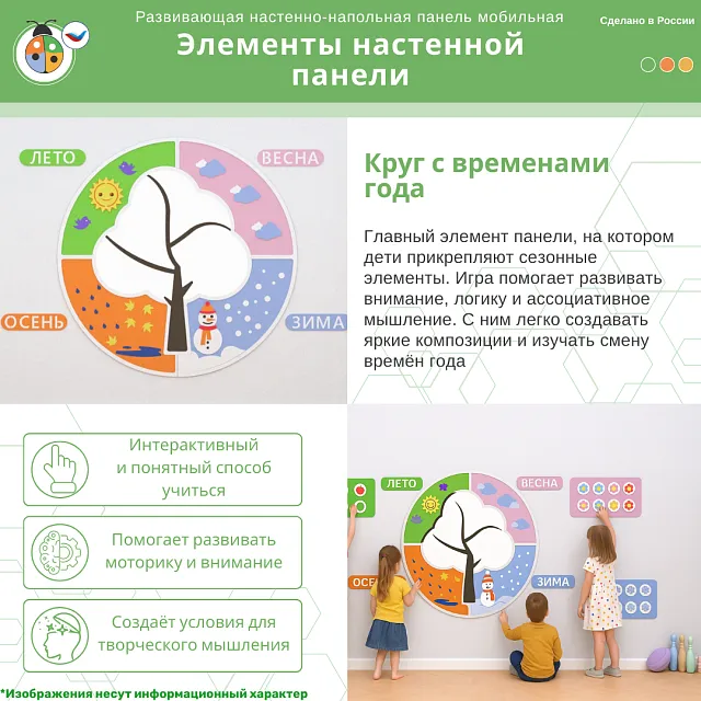 Развивающая настенная панель мобильная “Времена года”
