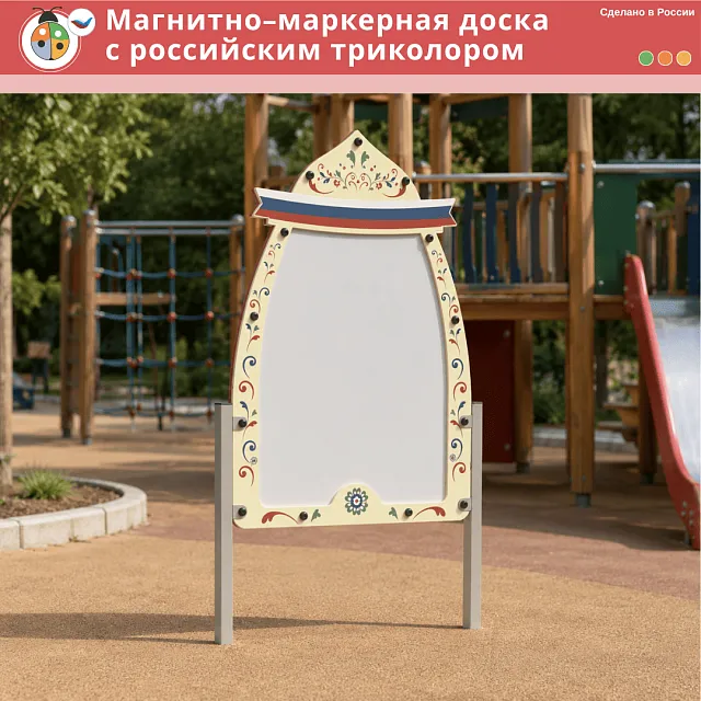 Магнитно-маркерная доска с российский триколором