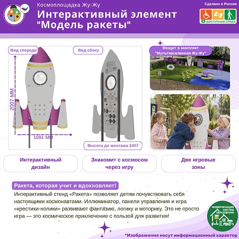 Космоплощадка Жу-Жу: интерактивный элемент "Модель ракеты"