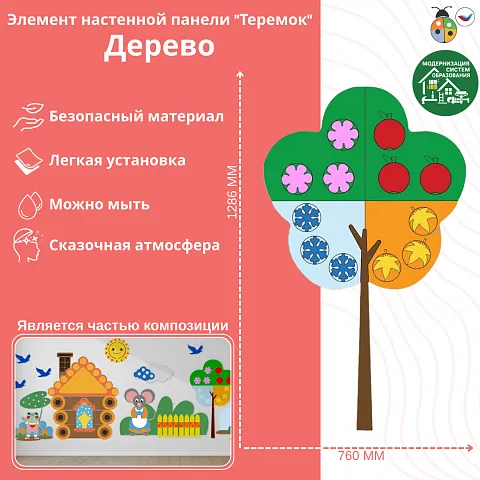 Элемент настенной панели "Дерево" универсальный